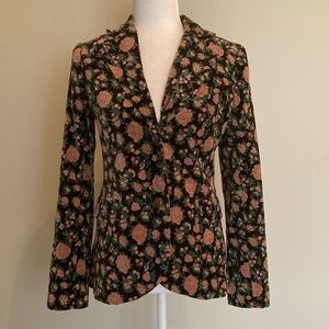 Anthropologie Madchen Floral Velvet Jacket